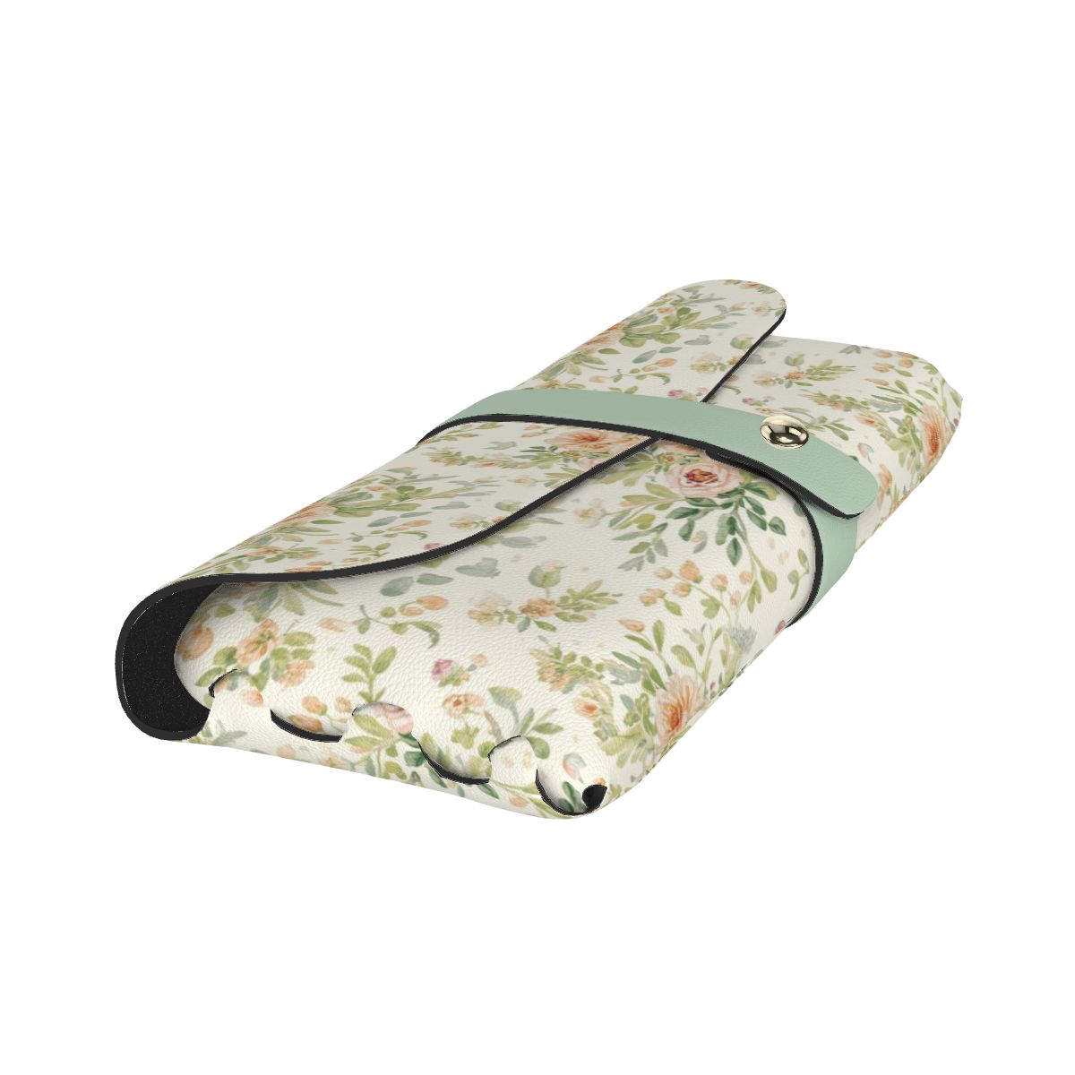 Brillenetui aus PU-Leder mit Blumenmuster, Mikrofaser-Material, 6,7x3,5 Zoll, UV-Druck, für saubere und kratzfreie Brillenaufbewahrung