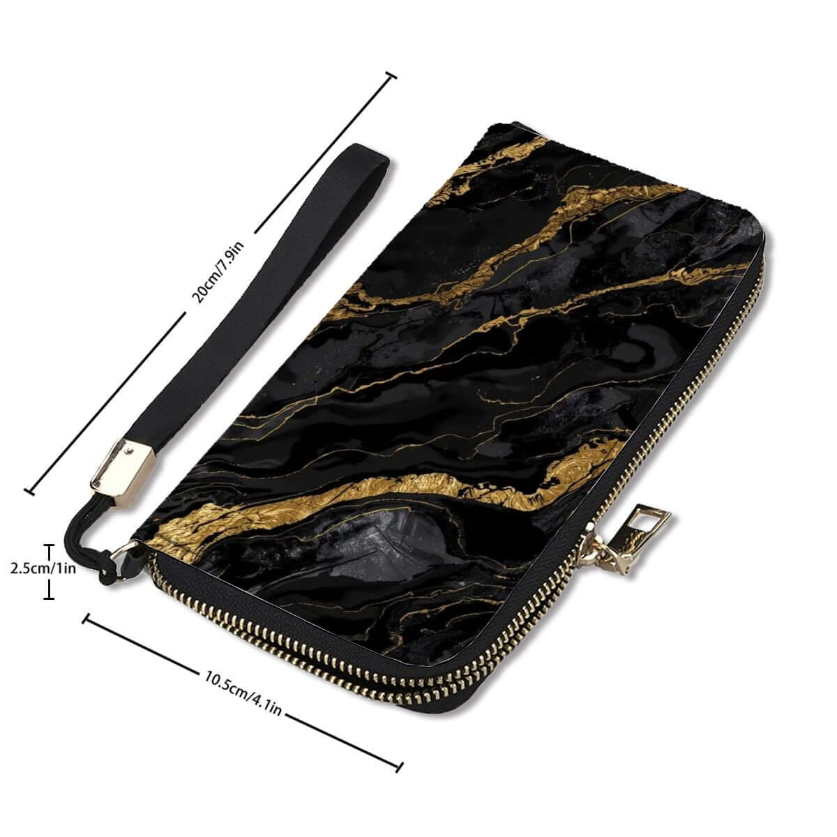 Clutch-Geldbörse für Damen aus PU-Material, doppelseitiger Druck, inklusive Aufbewahrungsbeutel-Set, 4,1"x7,9" Größe, UV-Druckdesign