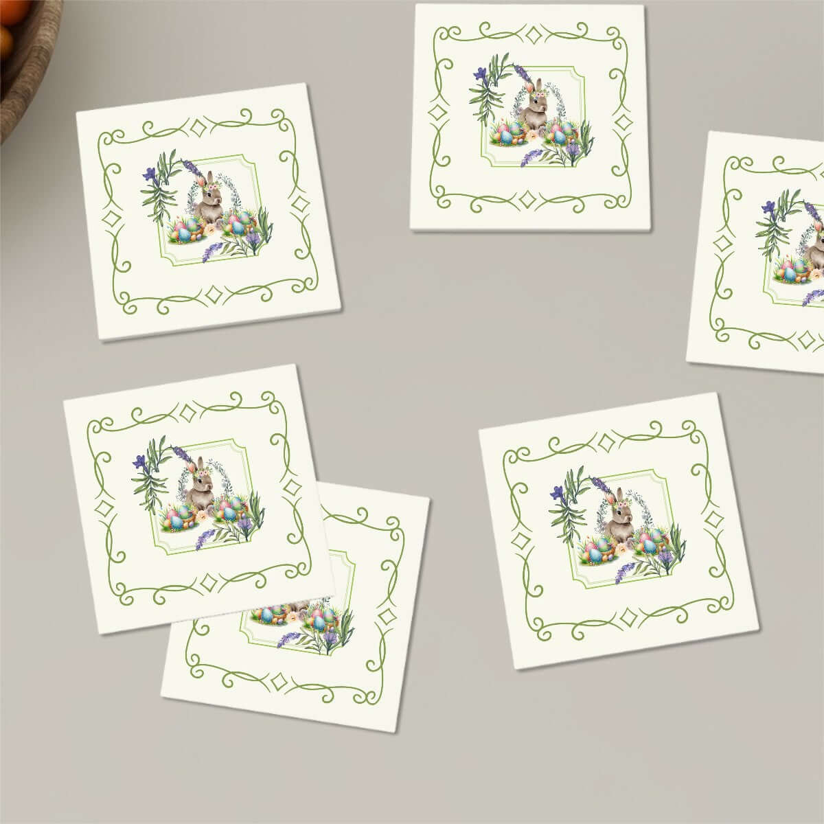 Quadratische Keramikuntersetzer, 6 Stück mit einseitigem Design und UV-Druck, umweltfreundlich, exzellente Wasseraufnahme, 4"x4".