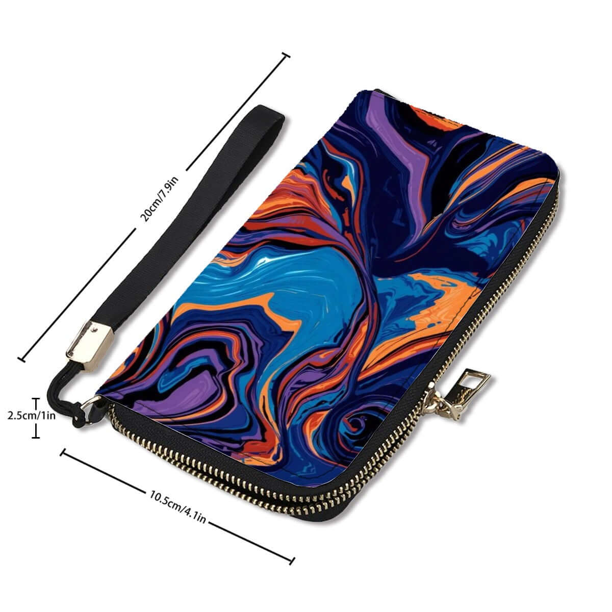 Bunte Clutch-Geldbörse für Damen, gefertigt aus hochwertigem PU mit doppeltem UV-Druck, inklusive Aufbewahrungsbeutel-Set (2 Stück)