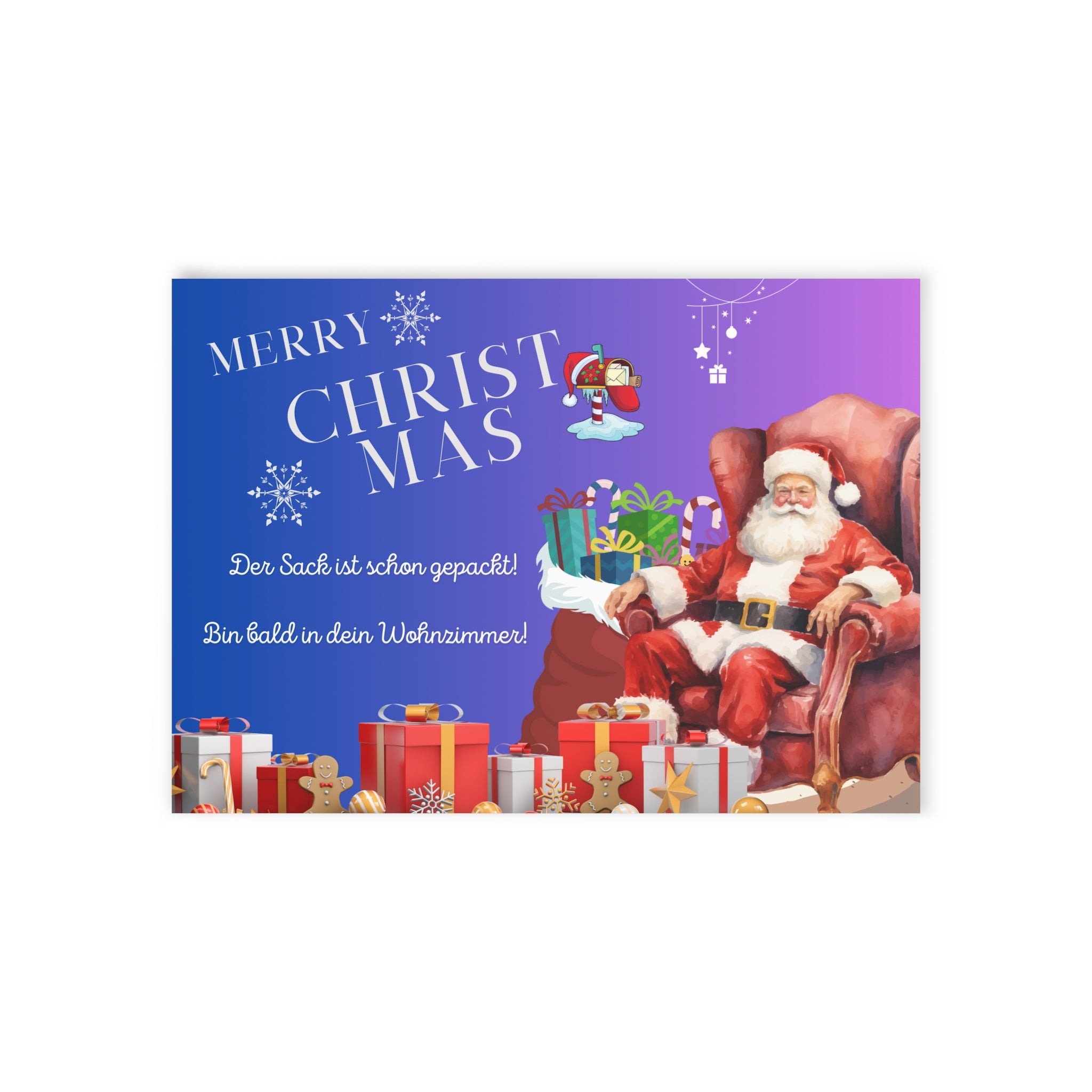 Fröhliche Weihnachtskarten, festliche Weihnachtsgrüße mit einem coolen Text