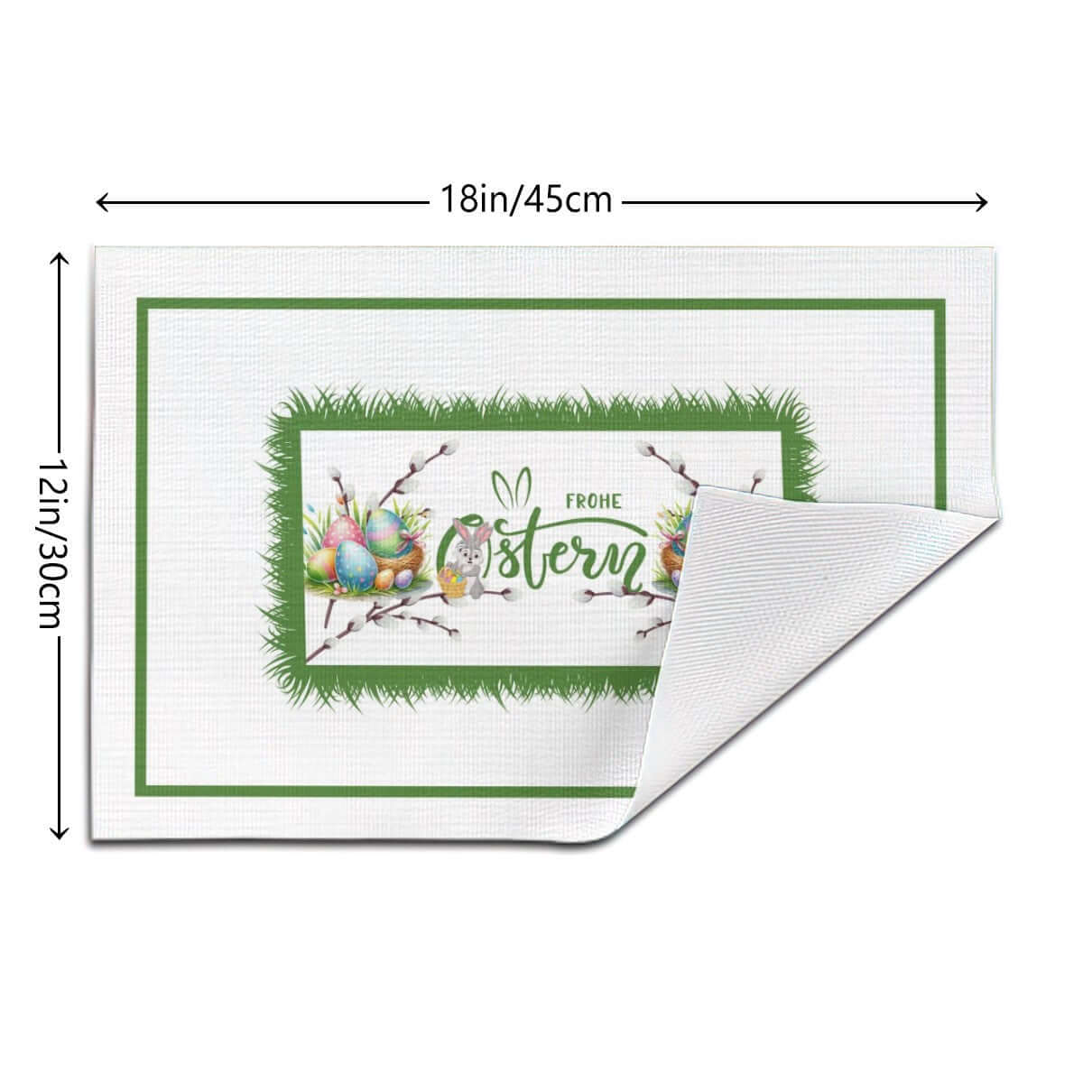 Tischset aus gewebtem PVC, 18x12 Zoll, einseitiges Design, Kratz- und fleckenresistent, Details für Tischset aus gewebtem PVC ansehen.