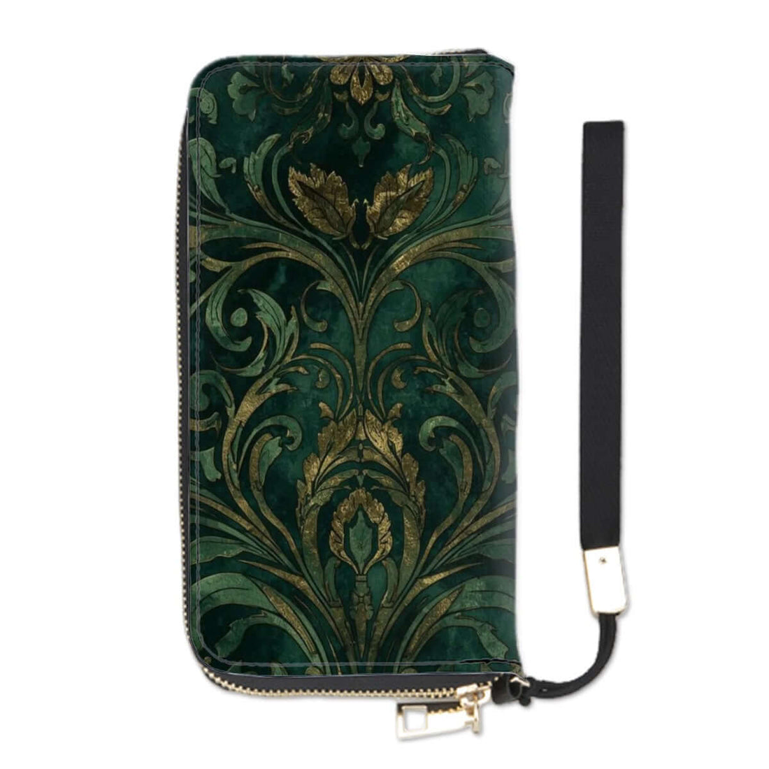 Clutch-Geldbörse für Damen aus PU mit floralem Muster, doppelseitigem UV-Druck. Teil des 2-teiligen Aufbewahrungsbeutel-Sets.