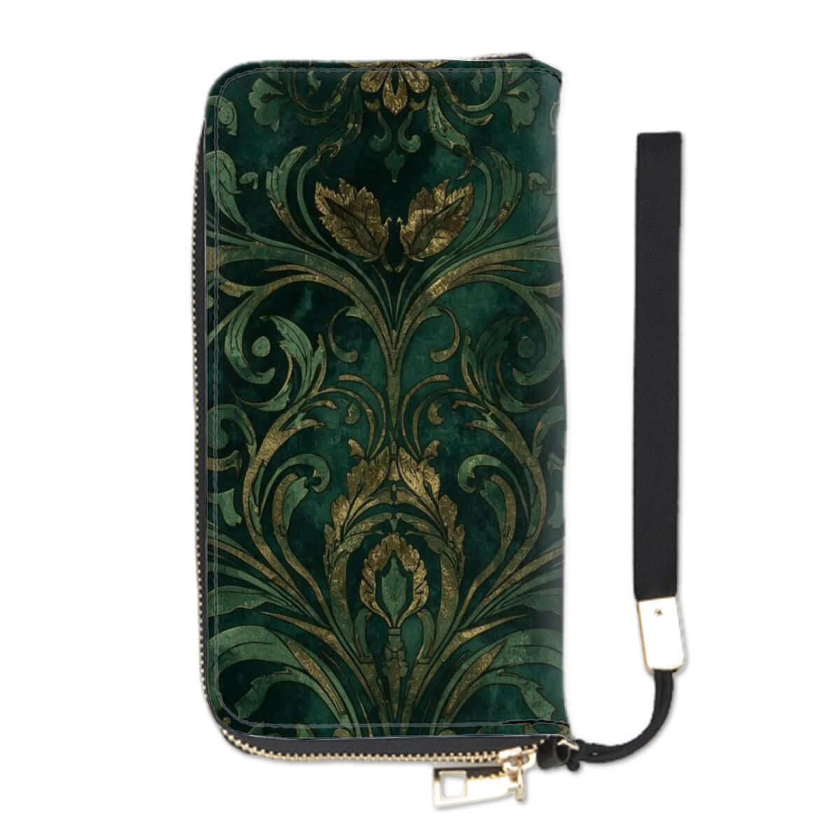 Clutch-Geldbörse für Damen aus PU mit floralem Muster, doppelseitigem UV-Druck. Teil des 2-teiligen Aufbewahrungsbeutel-Sets.