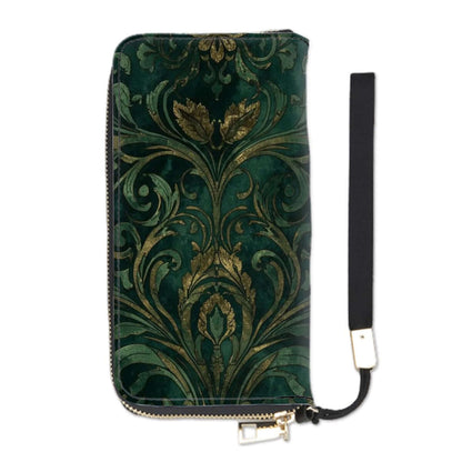 Clutch-Geldbörse für Damen aus PU mit floralem Muster, doppelseitigem UV-Druck. Teil des 2-teiligen Aufbewahrungsbeutel-Sets.