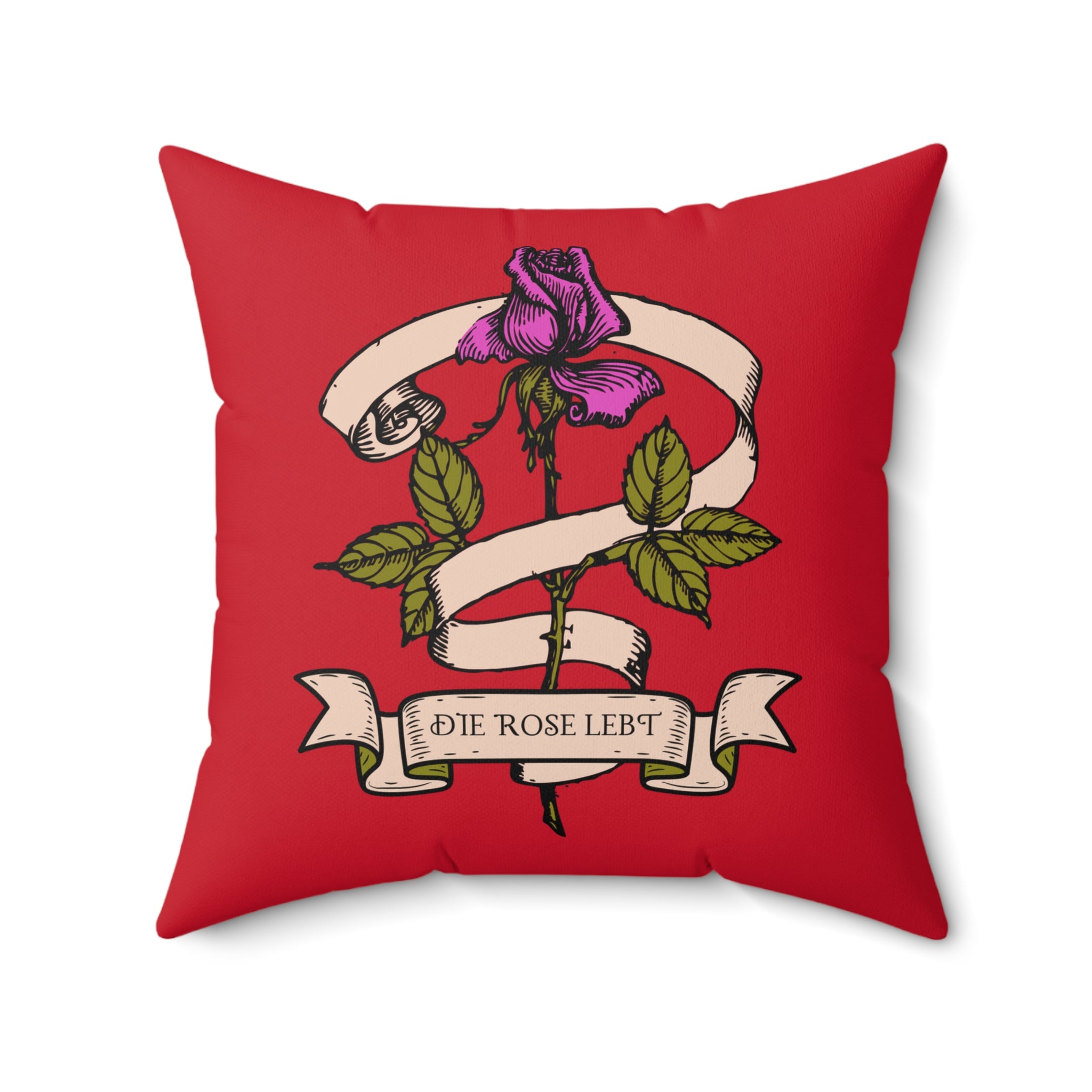 Vintage-inspiriertes Blumenkissen Wohndekor, gemütliches Wohnzimmer rot