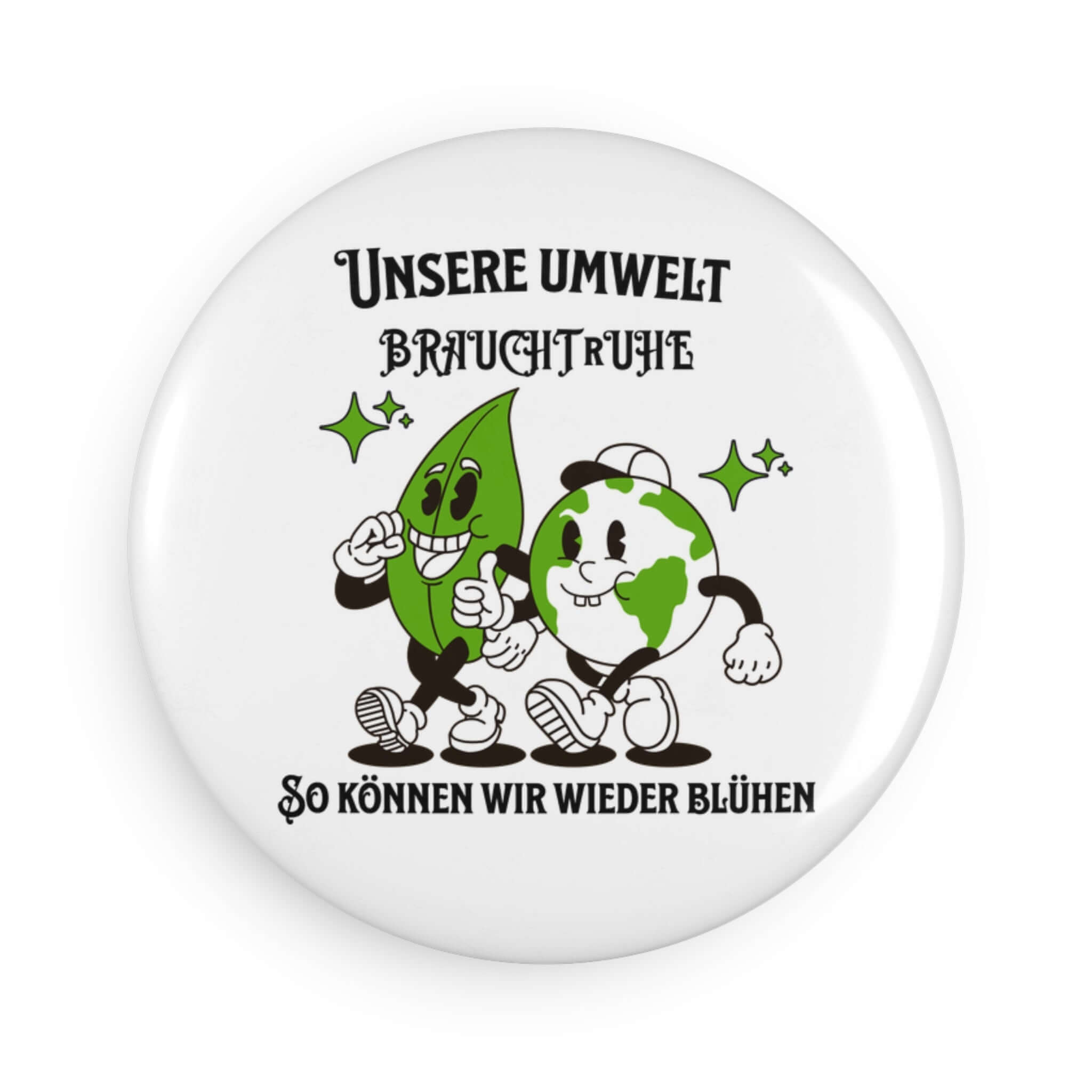 Runder Öko-Magnet – Teamgeschenk mit Porzellan-Motiv und handgezeichneter Silhouette, perfekt als umweltbewusstes Geschenk.