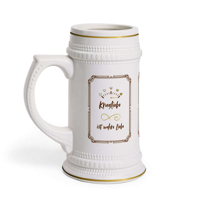 Beer Stein Krug Krug Liebe ist wahre Liebe 650 ml ceramic with gold rim