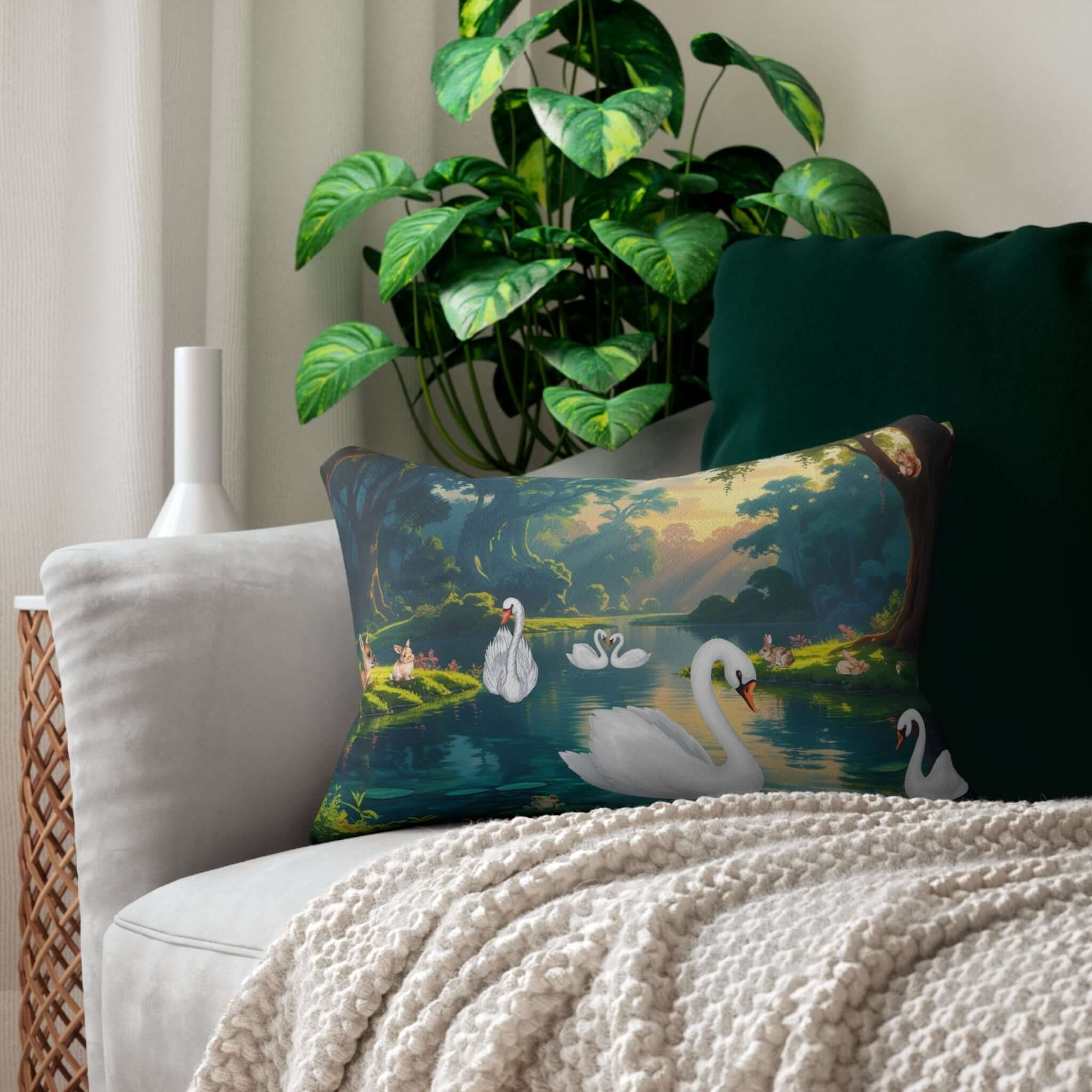 Details für Lendenkissen – Dekoratives Schwanensee 