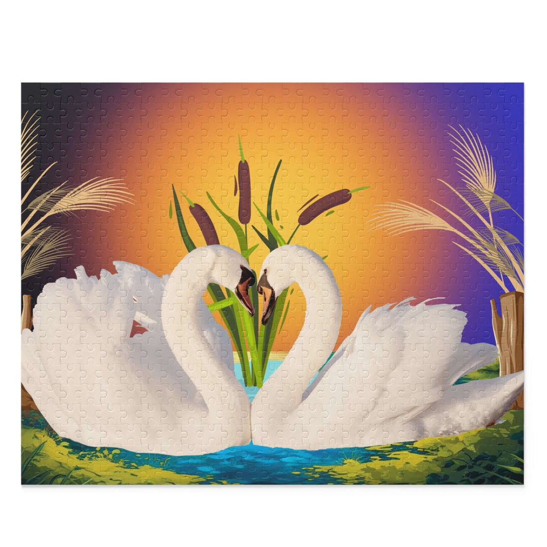 Details für Schwanen-Sonnenuntergangspuzzle 