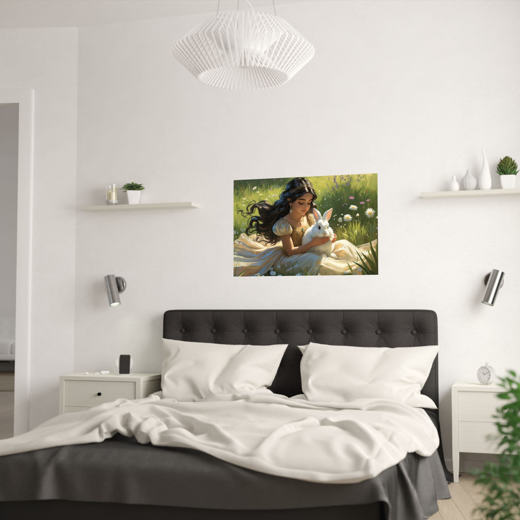 Bezaubernde Satin-Poster, Märchen-Dekor Ideal fürs Kinderzimmer hängt über das Bett