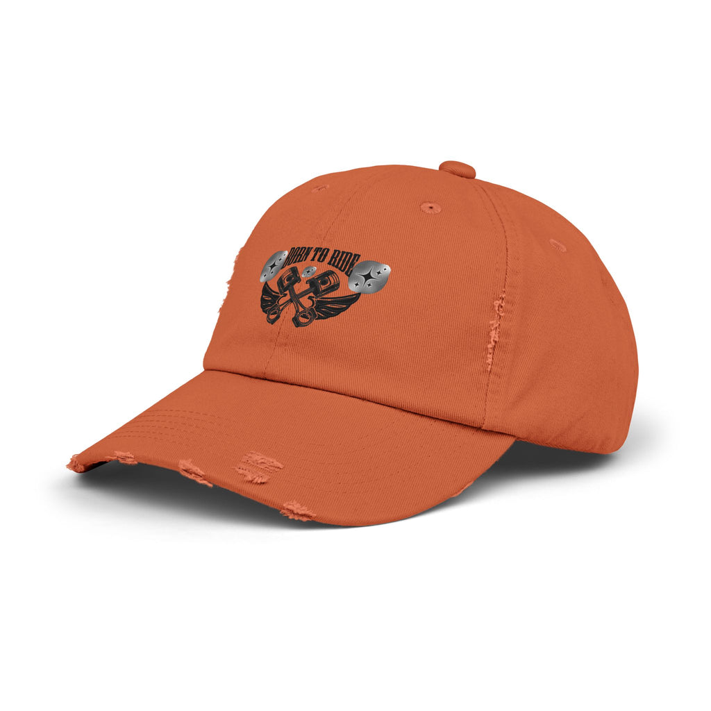 Unisex Distressed Cap  orange