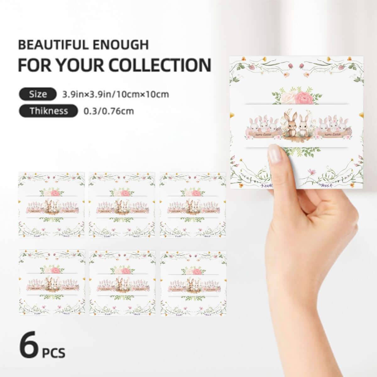 Quadratische Keramikuntersetzer, 6 Stück, 4x4 Inch, UV-Druck, handgehaltenes Einzelstück, florales Design, umweltfreundliches Material, exzellente Wasseraufnahme