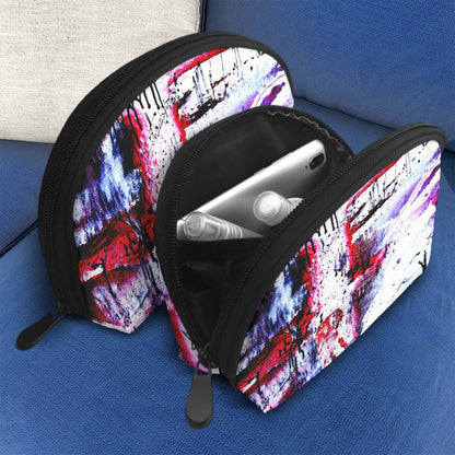 Aufbewahrungsbeutel-Set mit Sublimationsdruck aus Polyester, gezeigt in zwei Größen mit geöffnetem Reißverschluss. Details für Aufbewahrungsbeutel-Set ansehen.