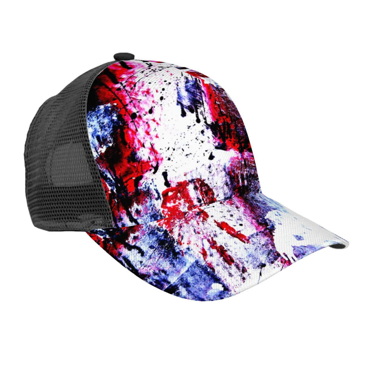 Baseballkappe aus Mesh (vollständiges Muster), sublimierter einseitiger Druck, Polyester-Twill, atmungsaktives Design