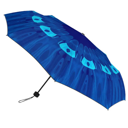 UV-Schutz-Regenschirm mit blauem Design, einseitiger Druck, windfeste Struktur aus Kohlefaserverbund. Details für UV-Schutz-Regenschirm ansehen.