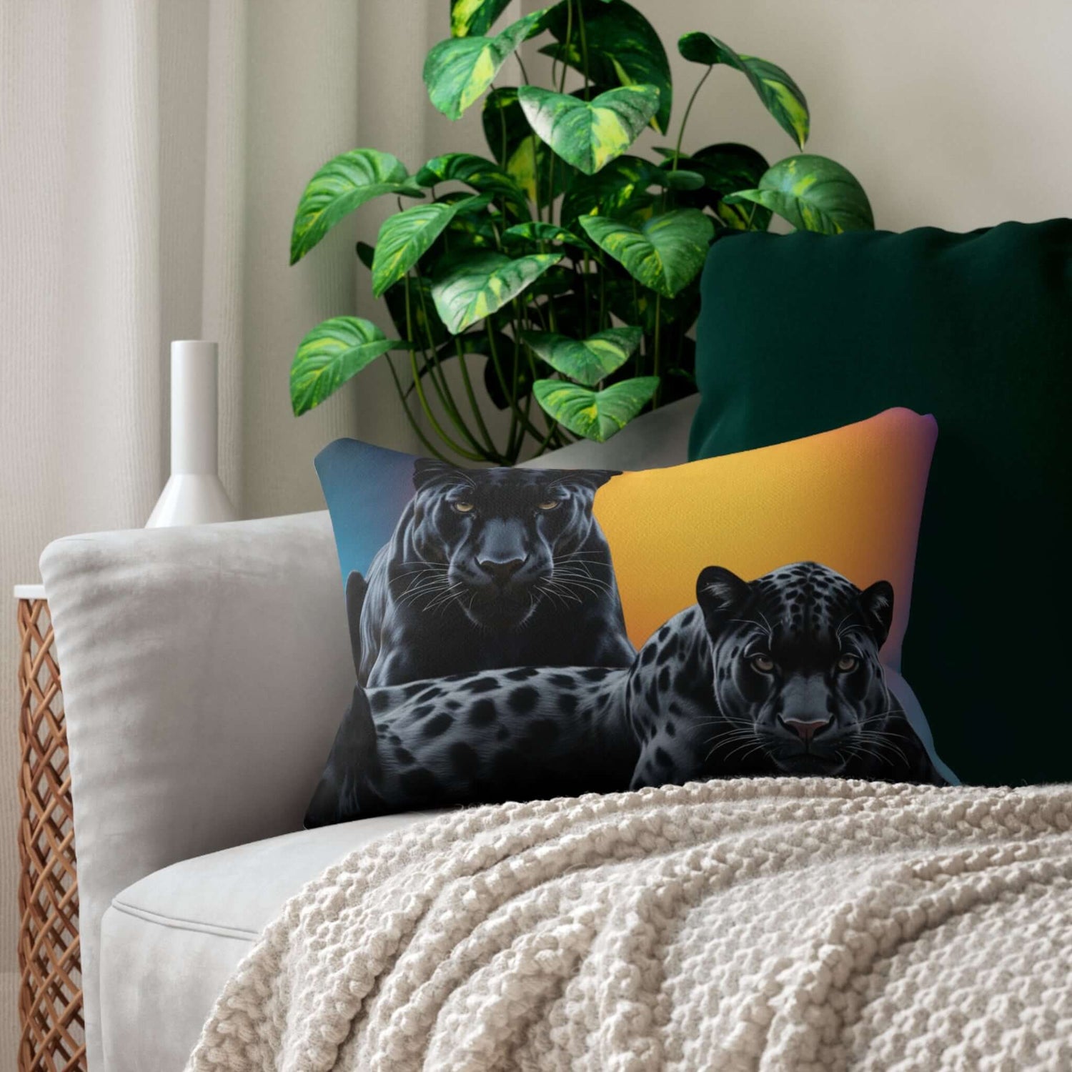  Details für Lendenkissen -Schwarzes Panther Duo 