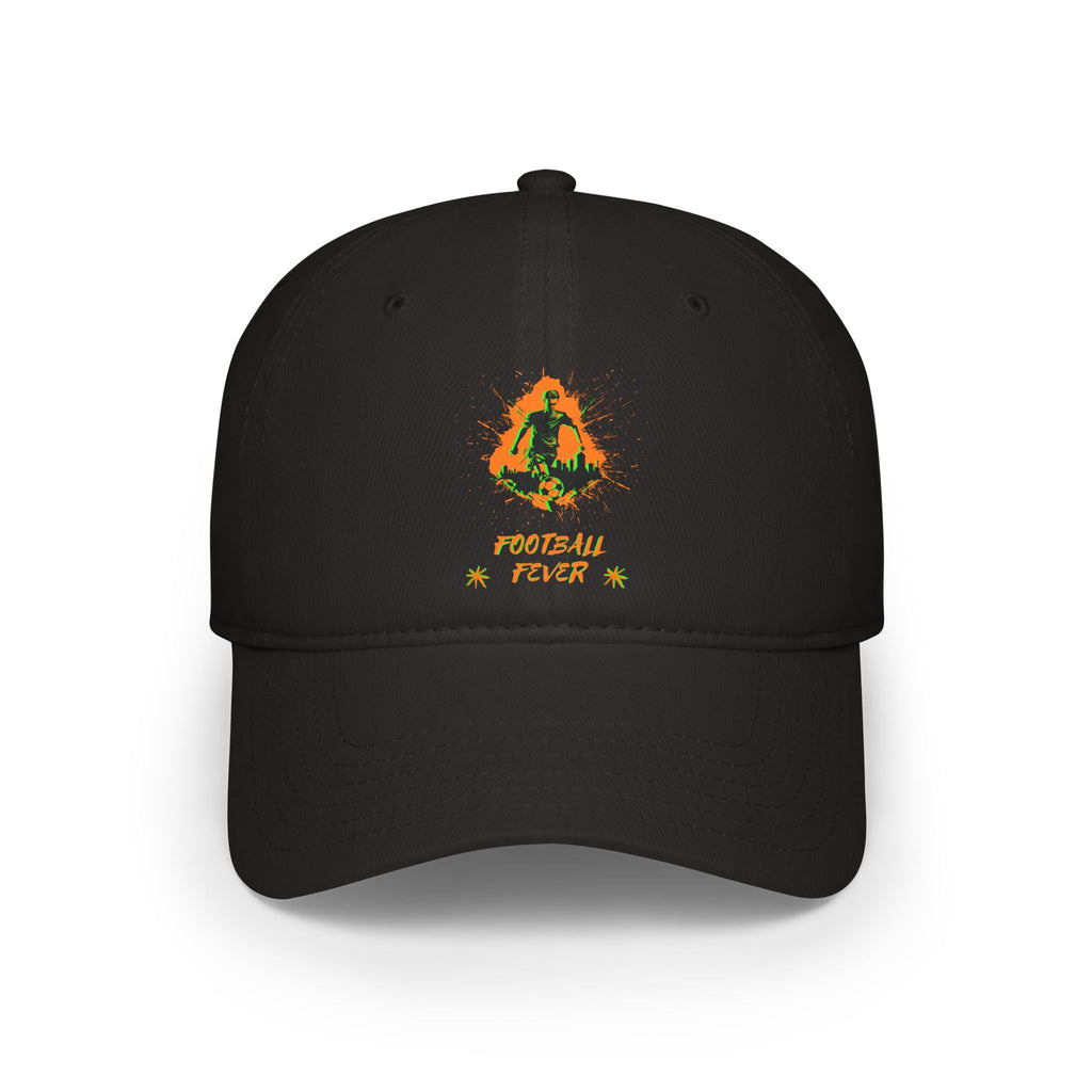 Low Profile Baseball Cap mit ein Fußball Design in Schwarz