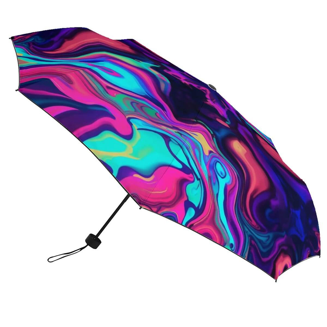 UV-Schutz-Regenschirm mit buntem, sublimationsgedrucktem Design, stabilem Kohlefaserrahmen und Vinylbeschichtung für UV-Schutz