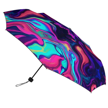 UV-Schutz-Regenschirm mit buntem, sublimationsgedrucktem Design, stabilem Kohlefaserrahmen und Vinylbeschichtung für UV-Schutz