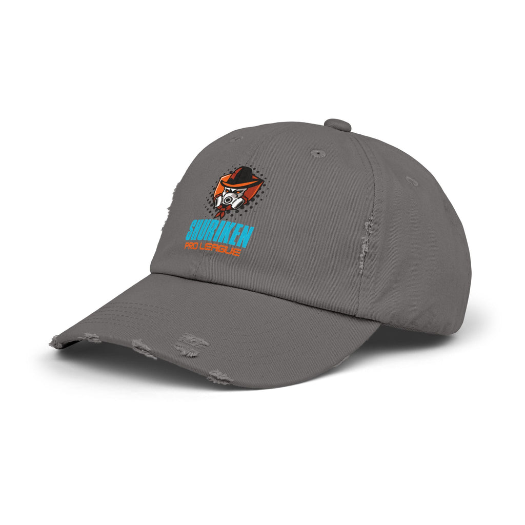 Unisex Distressed Cap Grau seitlich