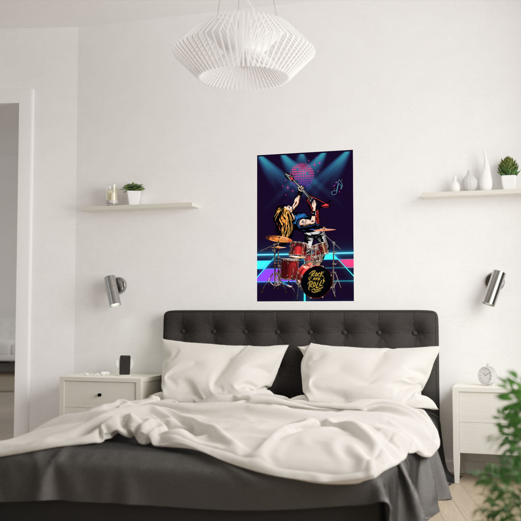 Rock and Roll Satin Poster, Musik Wandkunst, Retro Deko hängt über das Bett