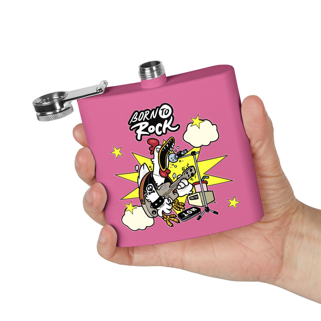 Edelstahl-Flachmann „Born to Rock 170 ml Party zum Thema Musik