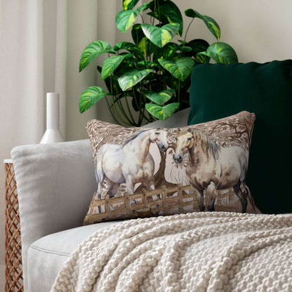 Details für Lendenkissen mit Pferderanch Motiv 