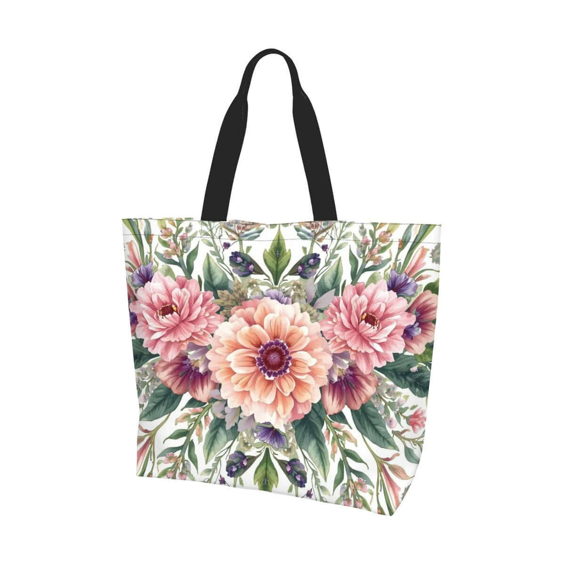 Große Schultertasche für Damen mit Blumenmuster, 100 % Polyester, 19,7"x15,7"x5,9", einseitiges Design, sublimierter Druck.