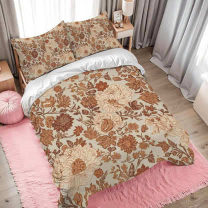 Komplettes Bettwäscheset mit floralem Design aus 90GSM Polyester, inklusive Bettbezug 80"x90" und zwei Kissenbezüge 30"x20". Hochwertig und atmungsaktiv.