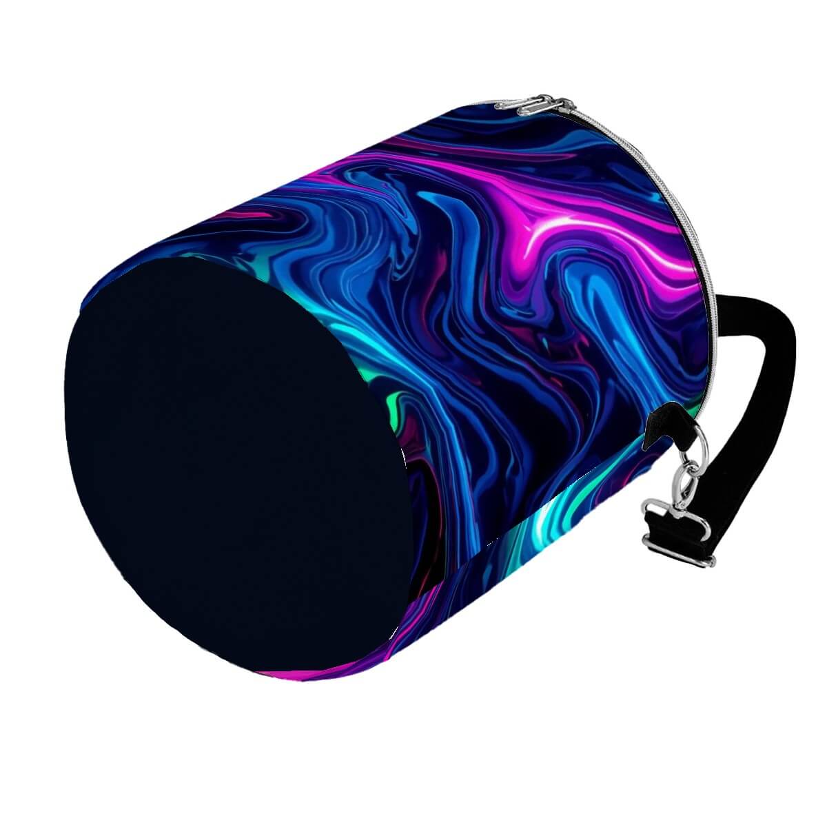 Camping-Kühltasche mit farbenfrohem Wirbelmuster, tragbar, isoliert, wasserdicht aus Polyester, Größe 11,8x10 Zoll. Perfekt für Camping.