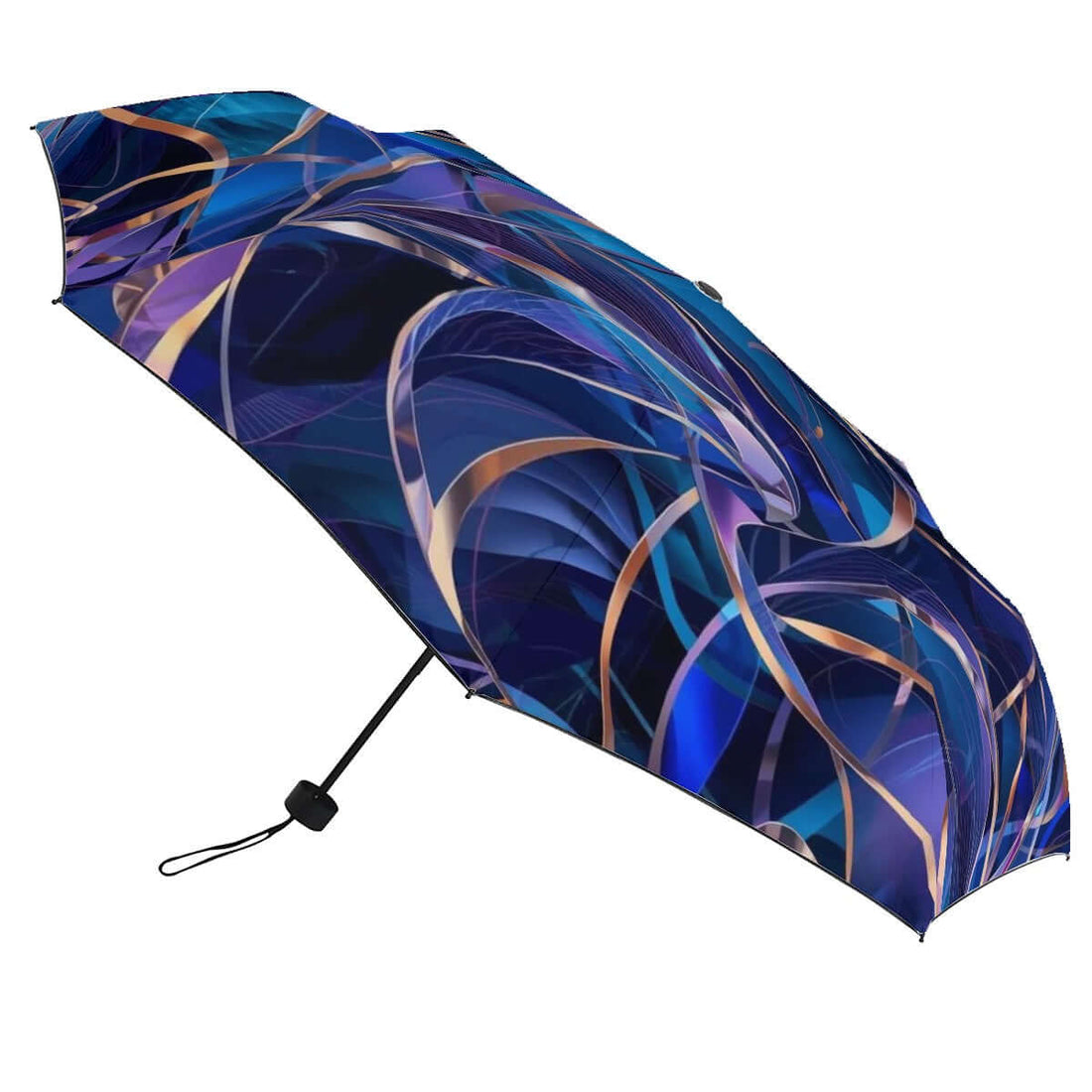 UV-Schutz-Regenschirm mit blauem einseitigem Design und 8 strahlenfestem Rahmen, idealer Schutz gegen UV-Strahlen und Wasser.
