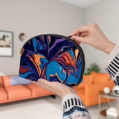 Colorful abstract design on large polyester storage bag, part of Storage Bags Set of 2, ideal for organizing and travel.