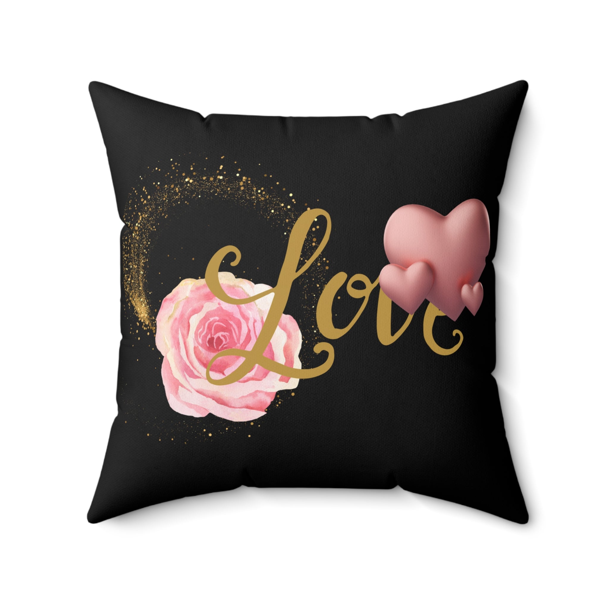 Love Rose Dekokissen, Valentinstagsgeschenk mit drei Herzen