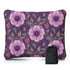 Aufblasbares Campingkissen mit violettem Blumenmuster und Tragetasche