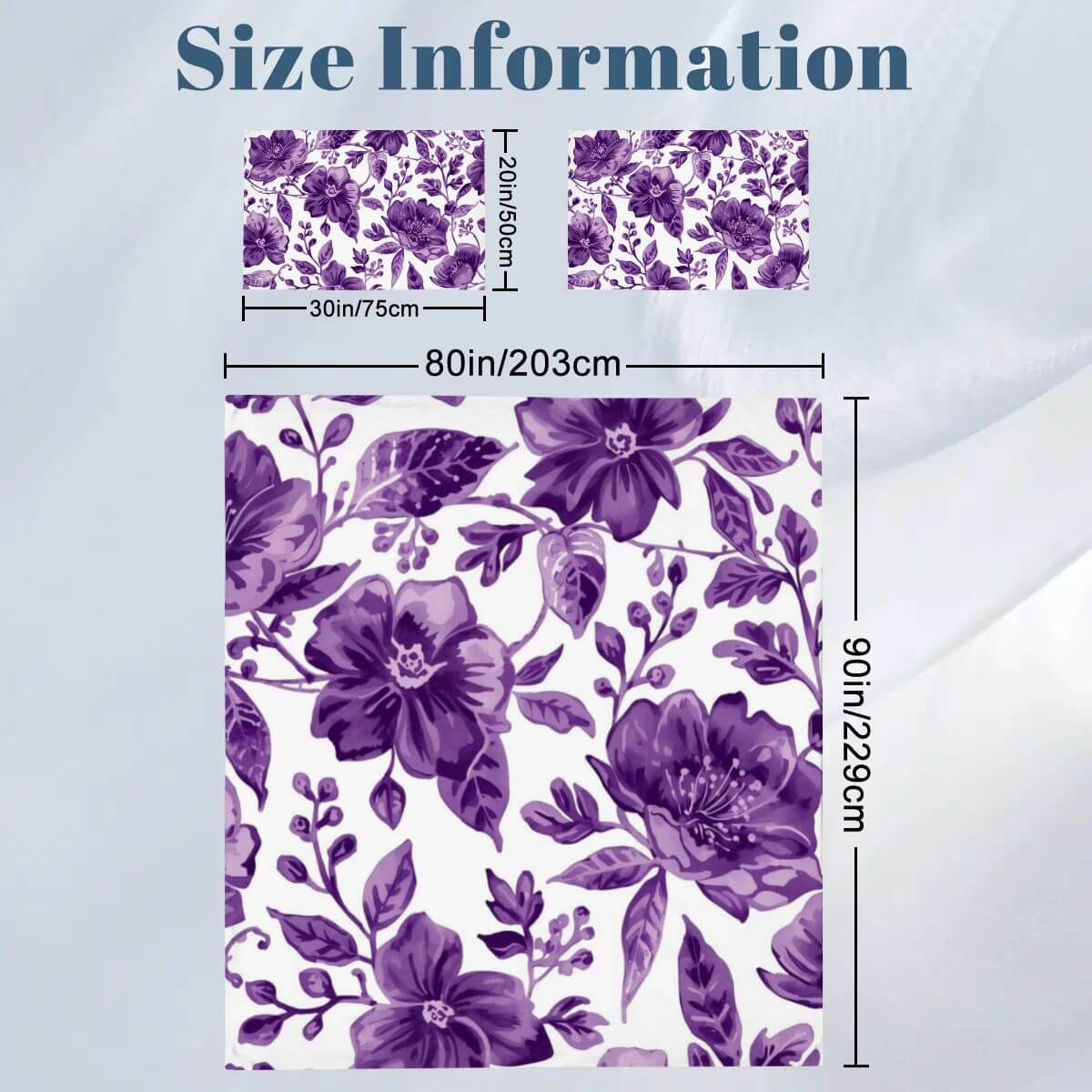 Komplettes Bettwäscheset aus 90GSM Polyester mit floralem Design, Bettbezug 80"x90", Kissenbezüge 30"x20"-2 Stück, Sublimationsdruck.