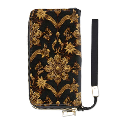 Clutch-Geldbörse für Damen mit floralem Muster, aus PU, 4,1"x7,9", doppelseitiger UV-Druck, hohe Kapazität, elegante Brieftasche