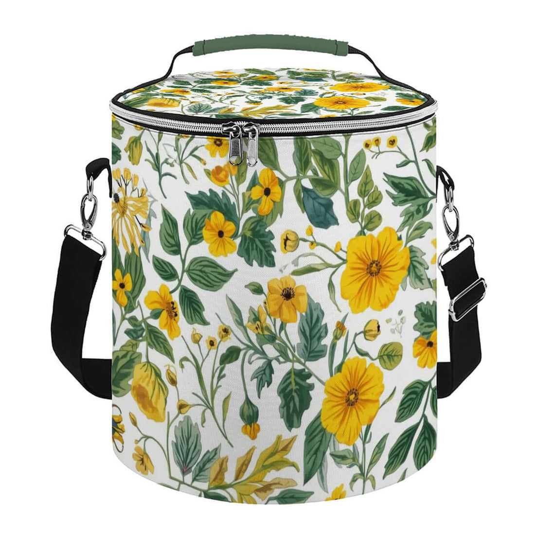 Camping‑Kühltasche - Tragbar, isoliert, wasserdicht mit floralem Design, perfekt für Outdoor-Events.