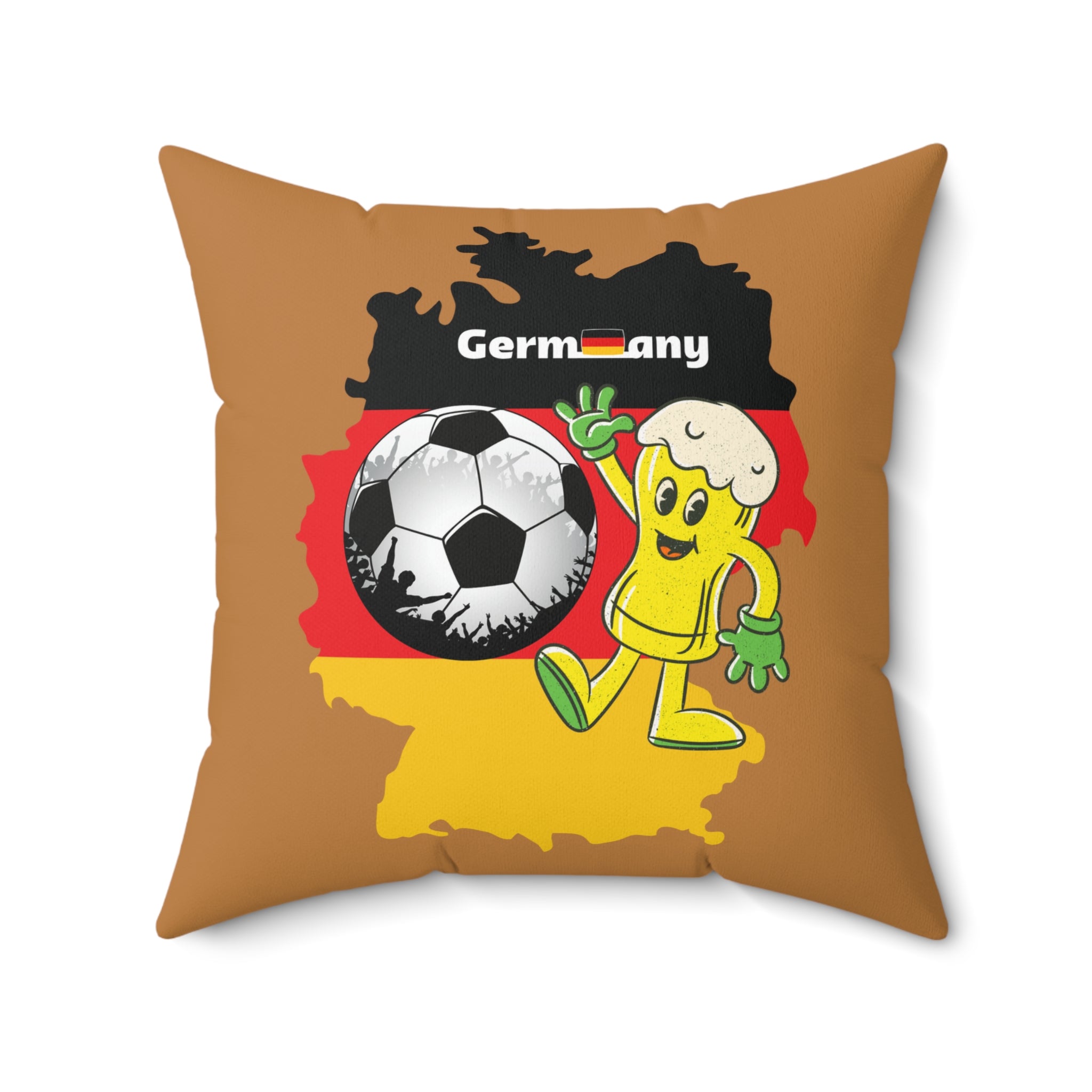 Deutschland Fußball Bierkissen, Fußball Dekor in Hellbraun