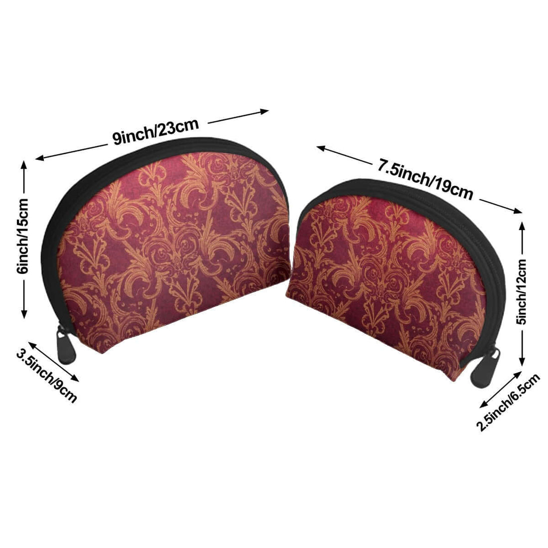 Aufbewahrungsbeutel-Set (2 Stück) mit elegantem einseitigem Druck, große Kapazität, offenem Reißverschluss, erhältlich in zwei Größen aus Polyester.