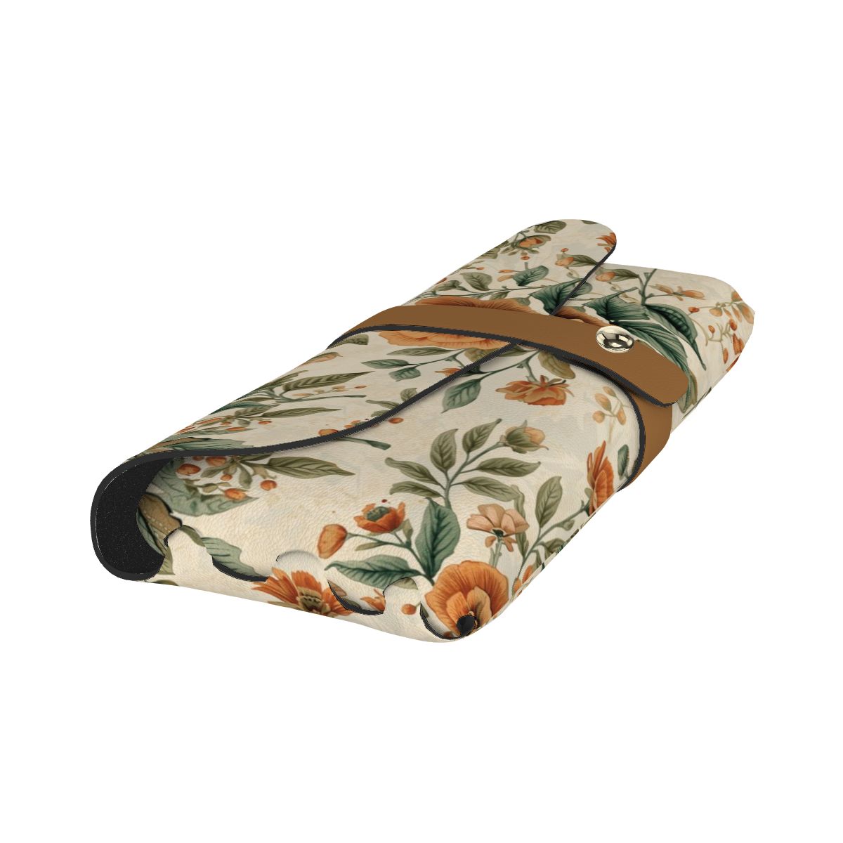 Blumiges Brillenetui aus PU-Leder mit Mehrseitendesign und UV-Druck, ideal zur Aufbewahrung und Schutz von Gläsern.