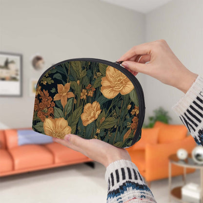 Person holding a floral Storage Bags Set of 2 in a modern living room, showcasing polyester material and sublimation print.