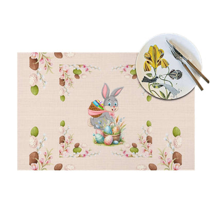 Tischset aus gewebtem PVC mit Hasenmotiv, 18"x12", kratzfest und hitzebeständig, Details für Tischset aus gewebtem PVC ansehen