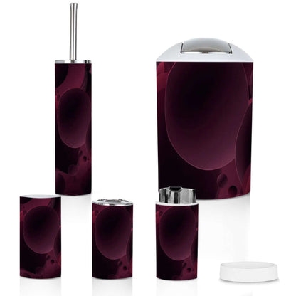Badezimmer-Accessoires-Set, 5-teilig aus Plastik, einzigartiges Design, leicht und langlebig, inkludiert Zahnbürstenhalter und mehr.