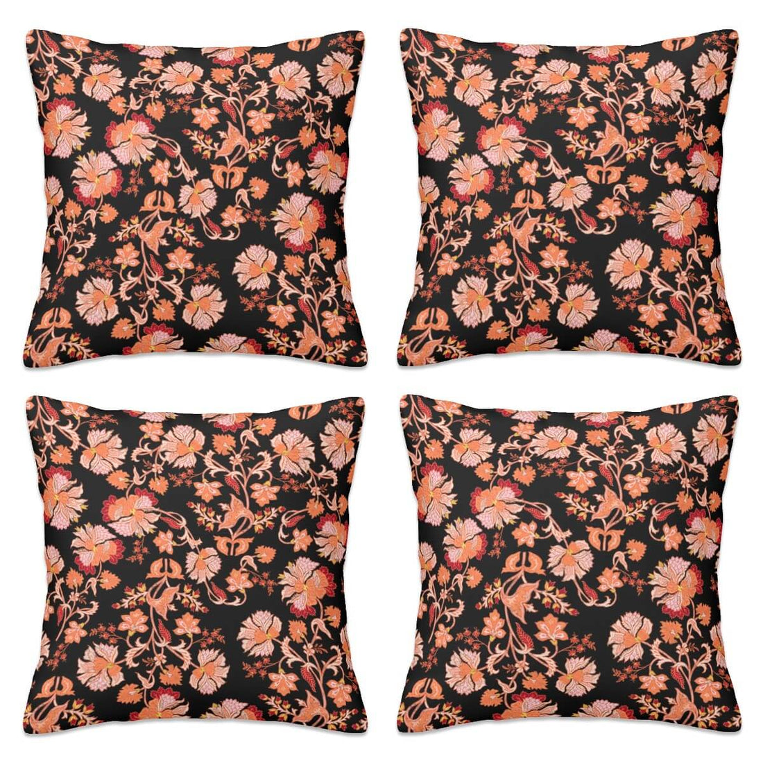 Ganzjahres-Kissenbezüge, 4er-Set aus Polyester mit Blumendesign, in verschiedenen Größen, Vorder- und Rückseite gleich, Sublimationsdruck.