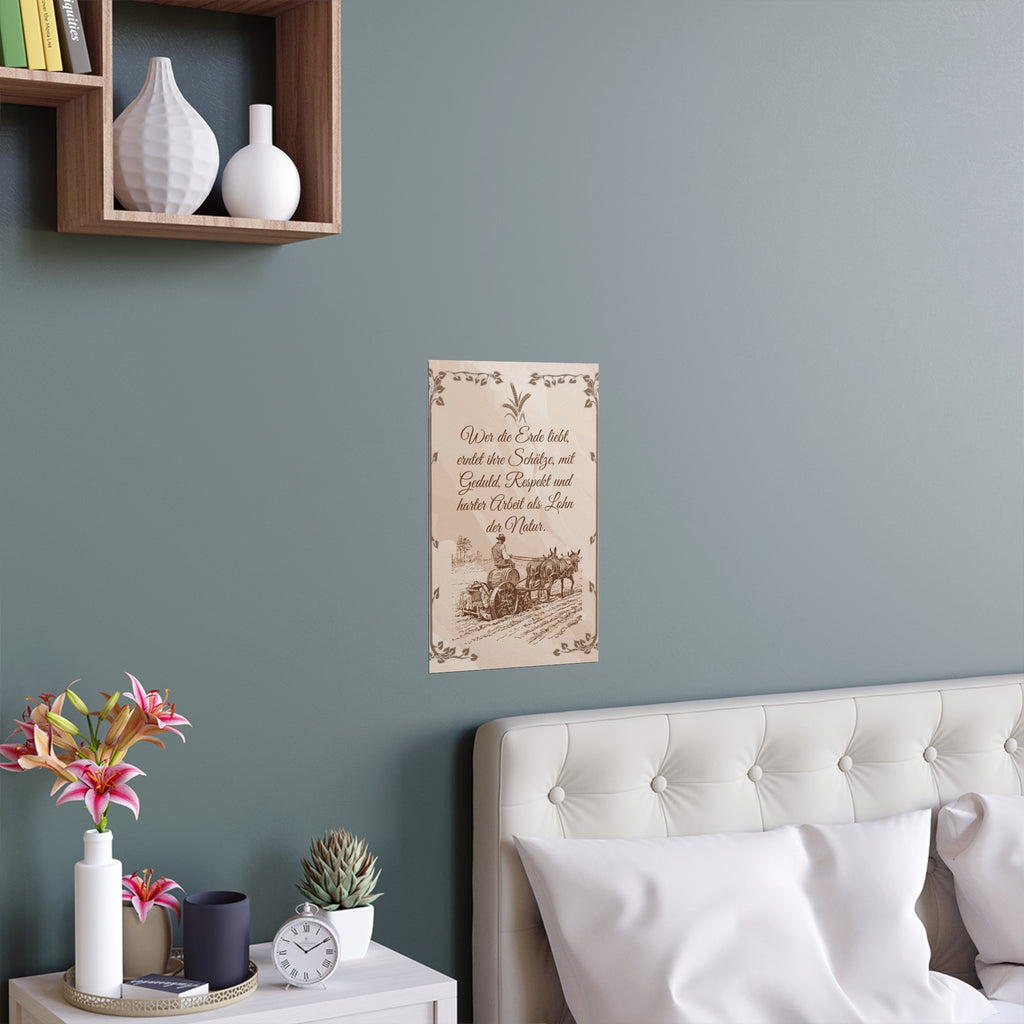 Silk Poster - Bauernspruch with Bauerliche Motiven Design an die Wand