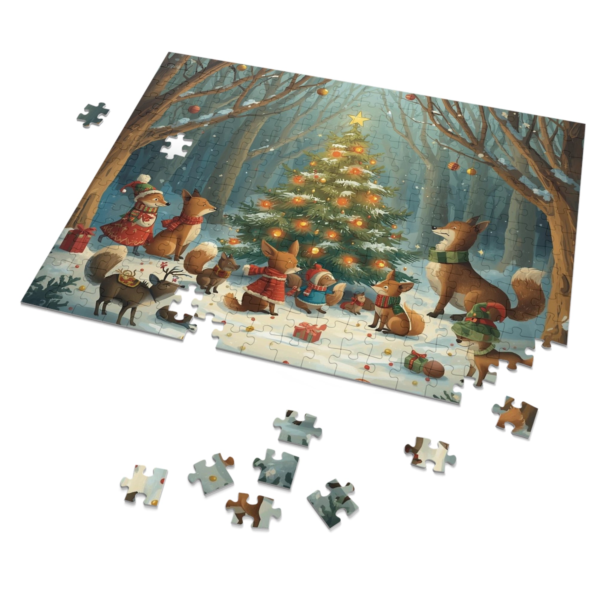 Festliches Winter-Puzzle für Familienspaß