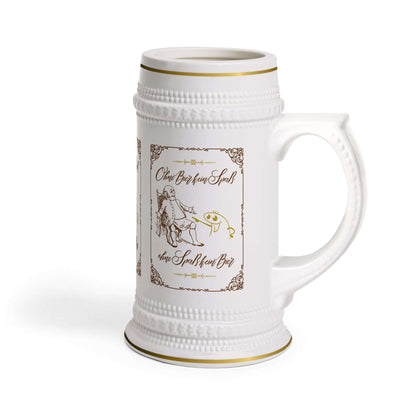 Bierkrug – Vintage mit coolem Spruch Ein Bierkrug ist nicht nur ein Gefäß, sondern ein Statement. Unser Vintage-Design bringt den Charme vergangener Zeiten zurück – kombiniert mit einem Spruch, der für Gesprächsstoff sorgt:  „Hopfen, Malz &amp; gute Laune!“  