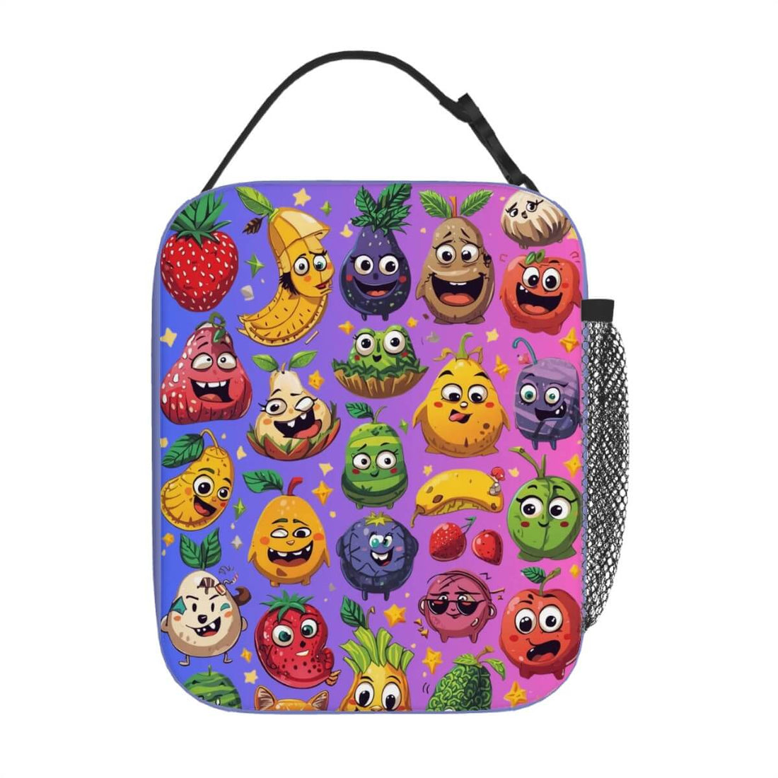 Lunchtasche mit ein schönes Design aus Oxford-Stoff, 8"x4"x10", mit fröhlichem Fruchtdesign, geeignet als tragbare Reise-Kosmetiktasche.