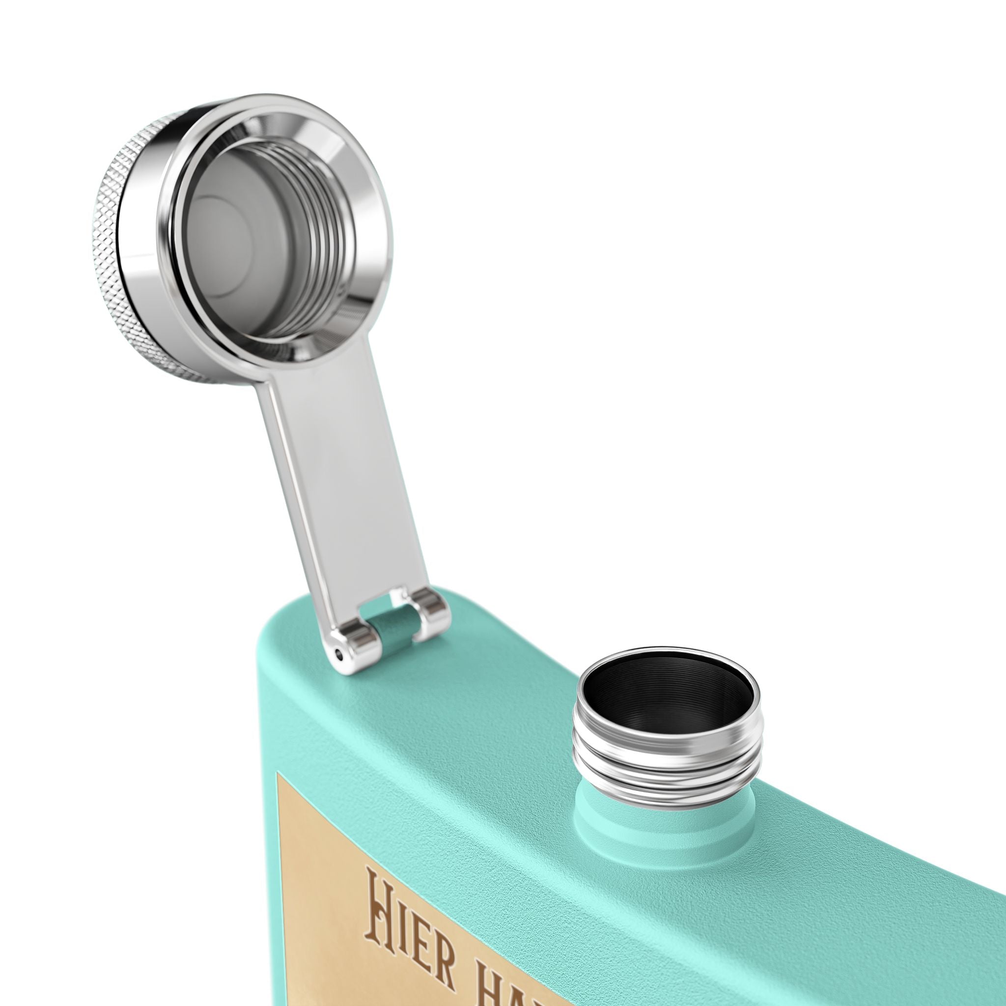 Western Cowboy Flask, Einzigartiges  Edelstahl Flachmann  Öffnung